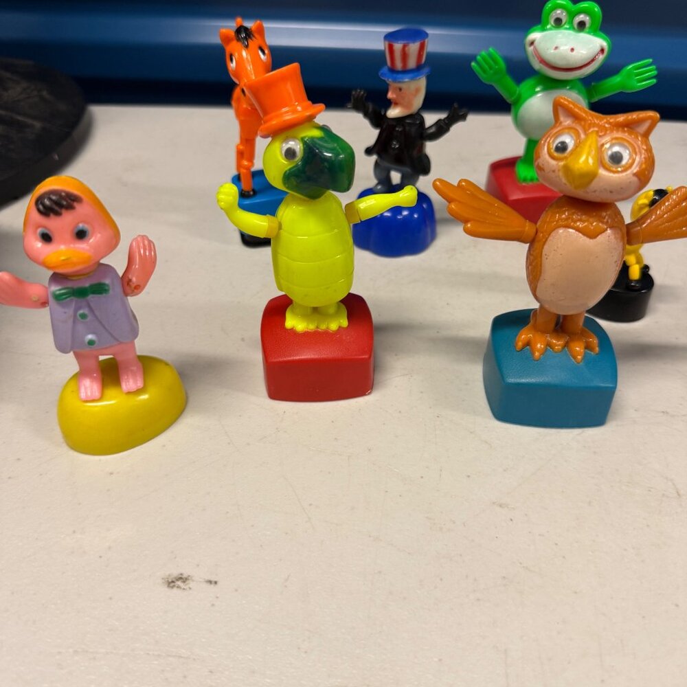 Vintage Push Puppet Toy Collection Set Of 7 Characters - Picture 2 of 9